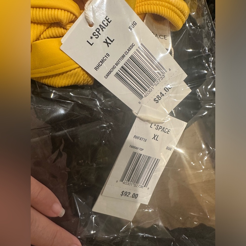 NWT - XL - L*SPACE Yellow Gold Ribbed Bikini Set - Picture 11 of 11